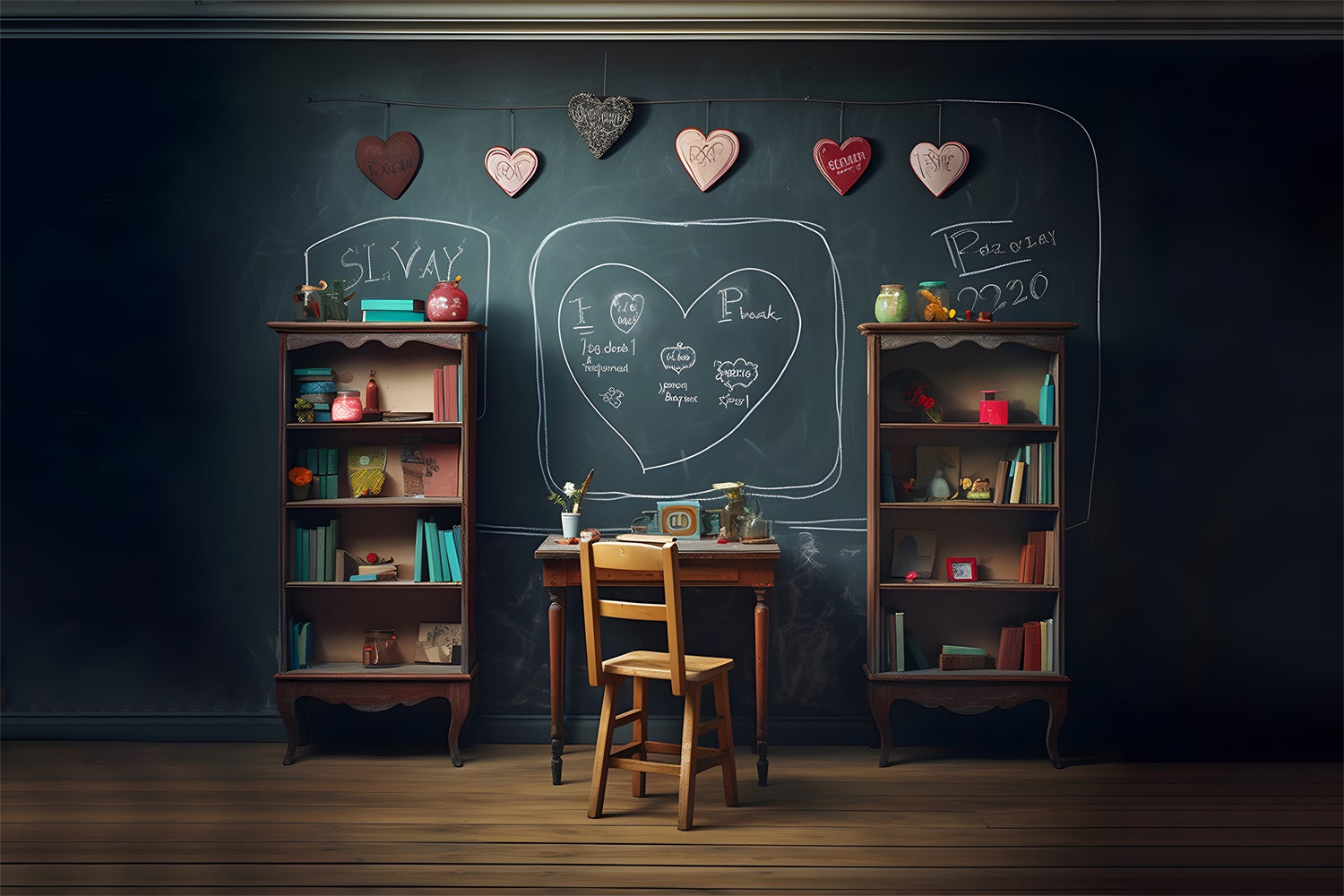 Blackboard Bücherregal Back to School Backdrop RR7-190