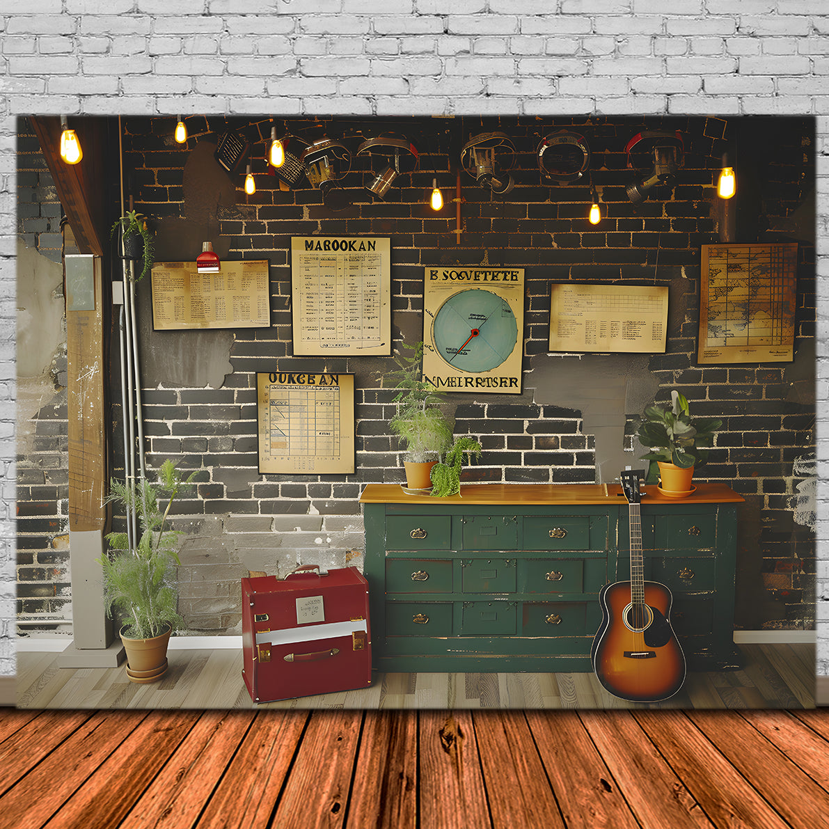 Studienplan Backsteinmauer Back to School Backdrop RR7-193