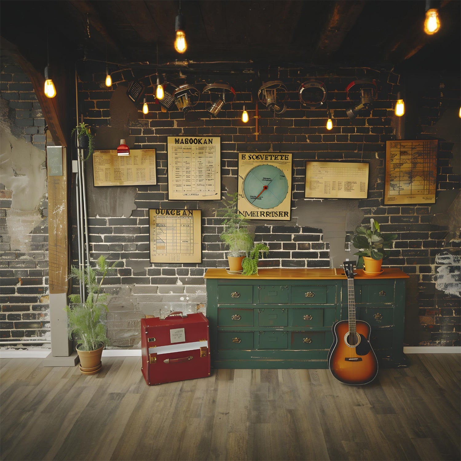 Studienplan Backsteinmauer Back to School Backdrop RR7-193