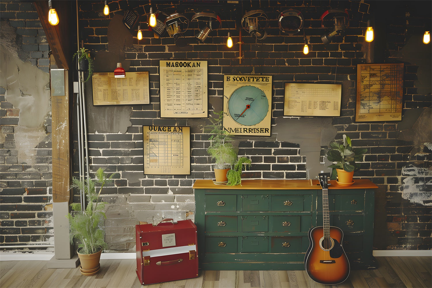 Studienplan Backsteinmauer Back to School Backdrop RR7-193