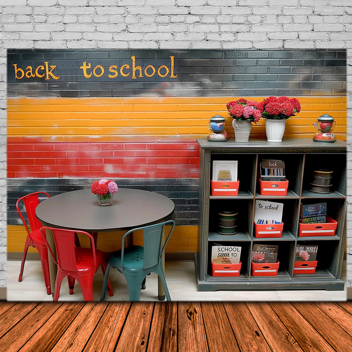 Multicolored Wall Back to School Hintergrundkulisse RR7-198
