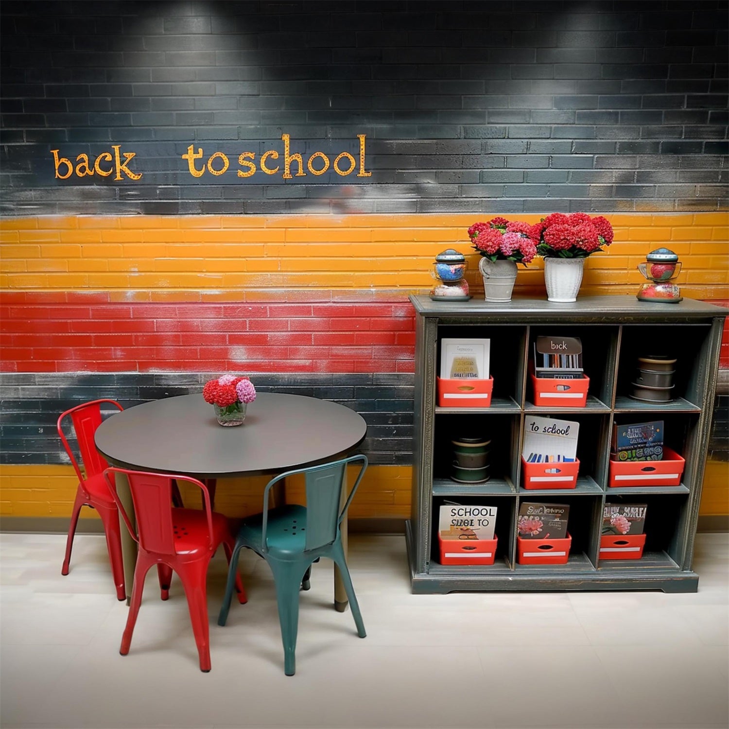 Multicolored Wall Back to School Hintergrundkulisse RR7-198
