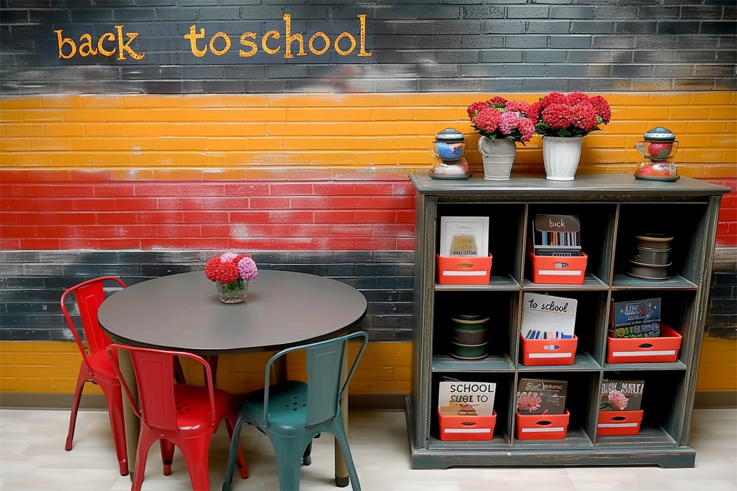 Multicolored Wall Back to School Hintergrundkulisse RR7-198