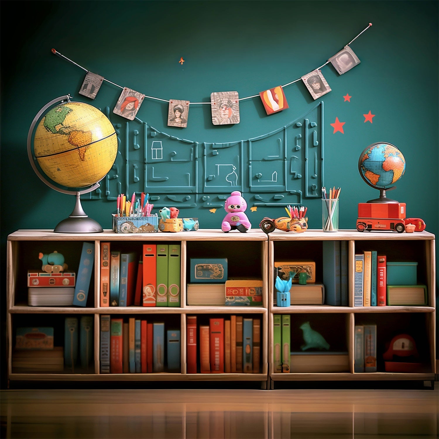 Bücher Globus Spielzeug Back to School Backdrop RR7-216