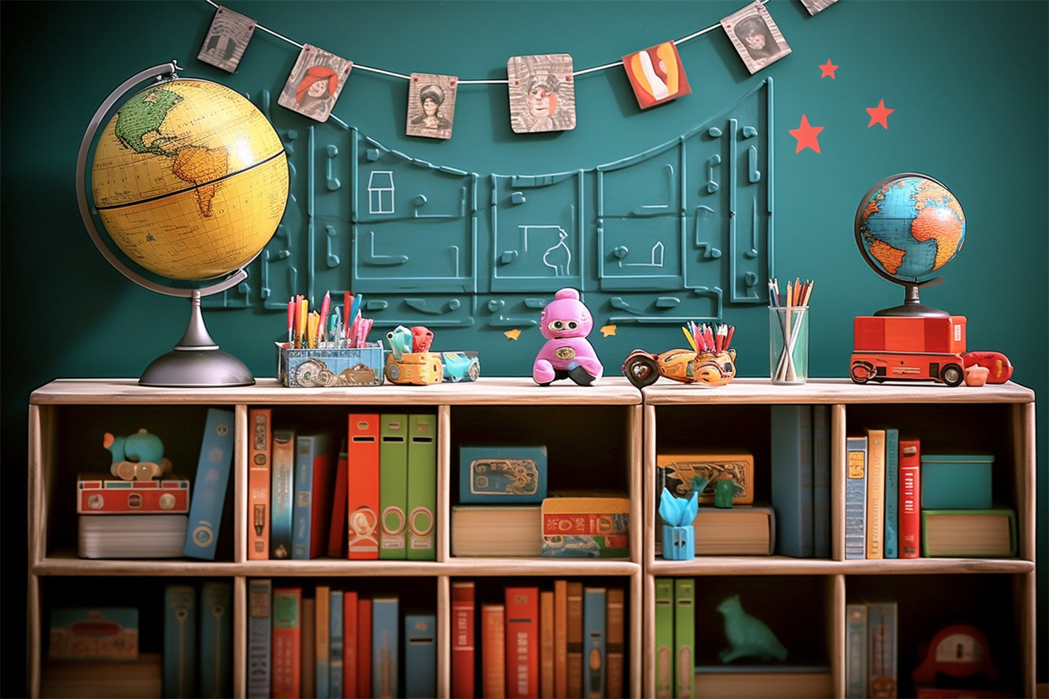 Bücher Globus Spielzeug Back to School Backdrop RR7-216