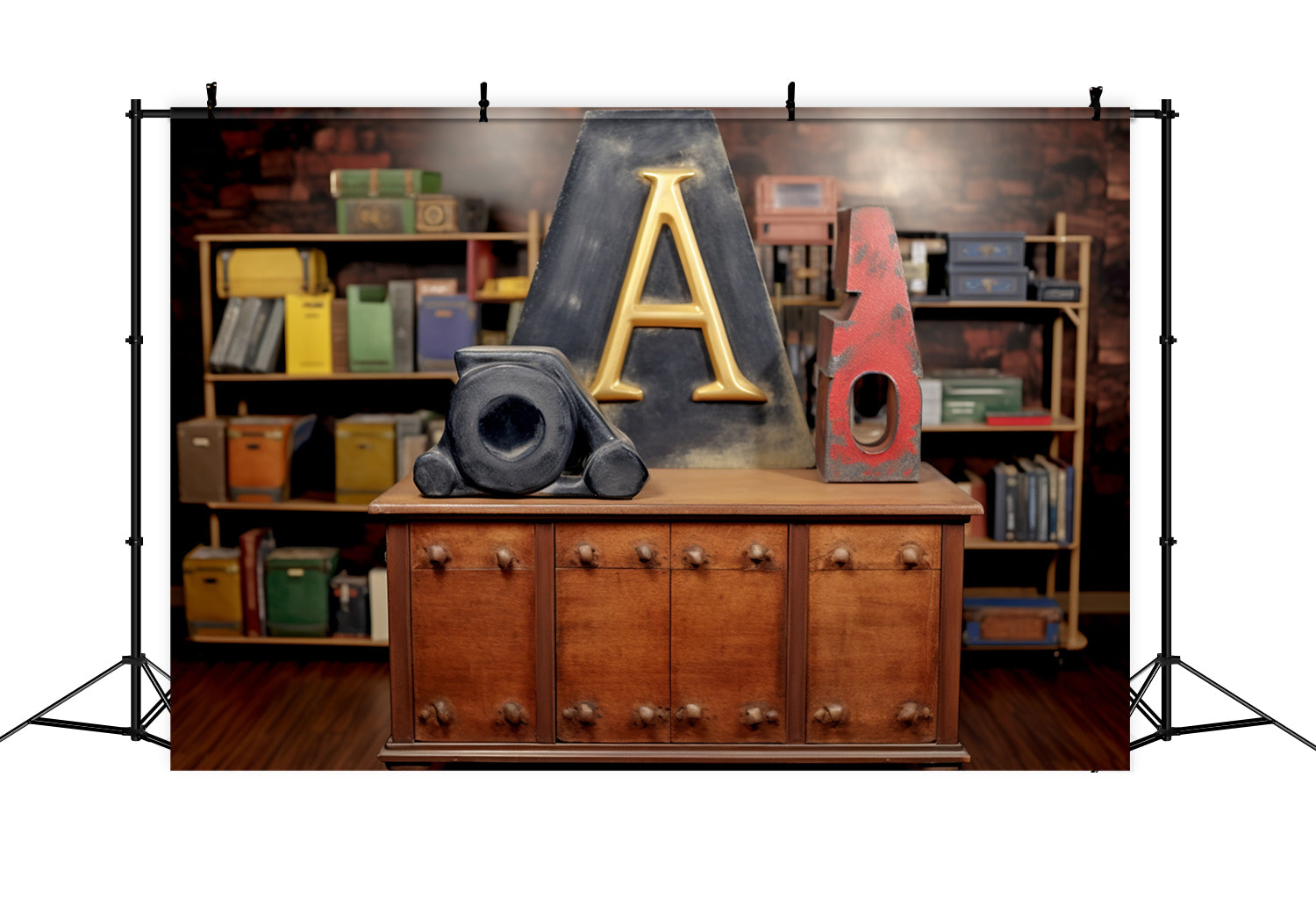 Koffer Alphabet Block Back to School Backdrop RR7-218