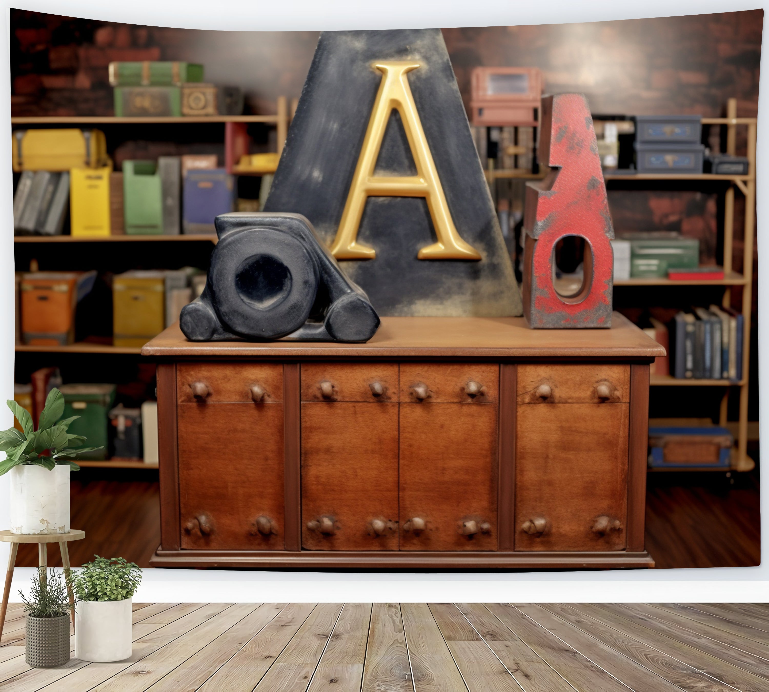 Koffer Alphabet Block Back to School Backdrop RR7-218