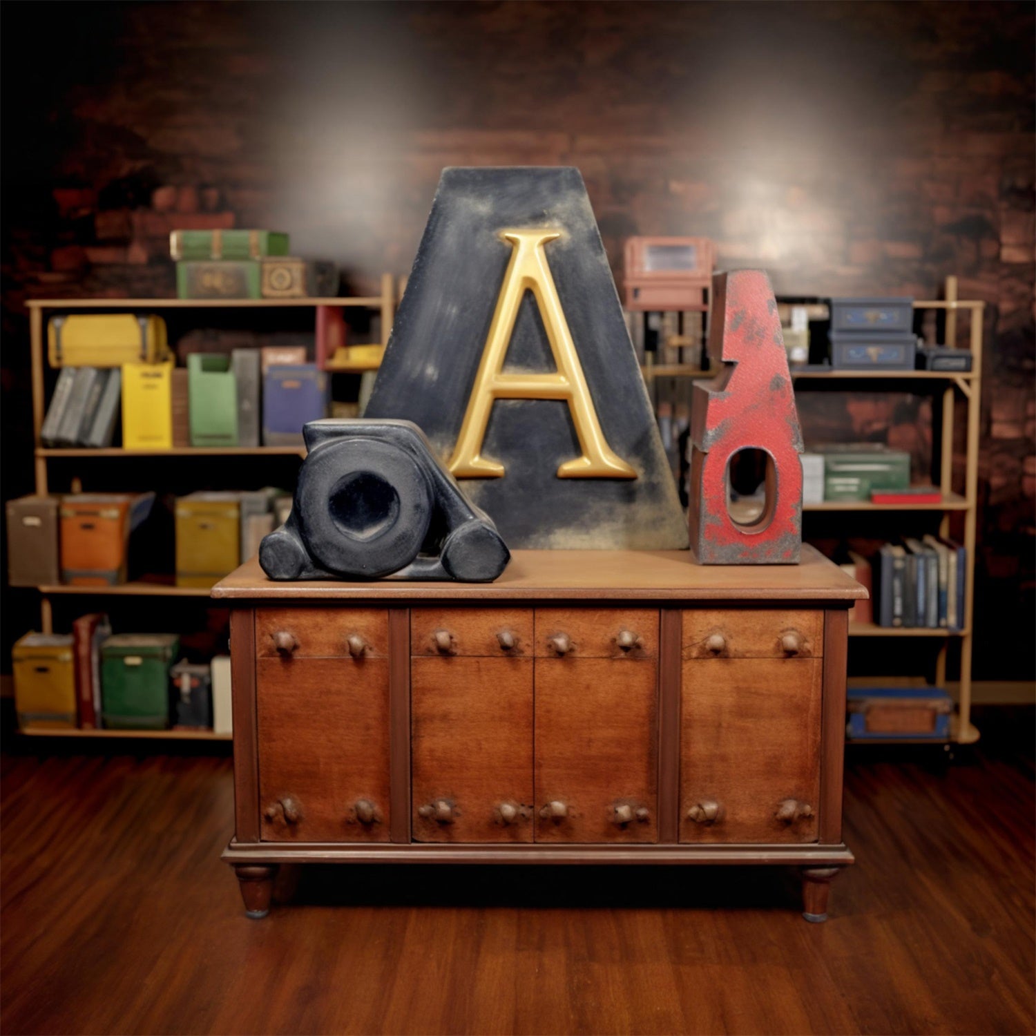 Koffer Alphabet Block Back to School Backdrop RR7-218