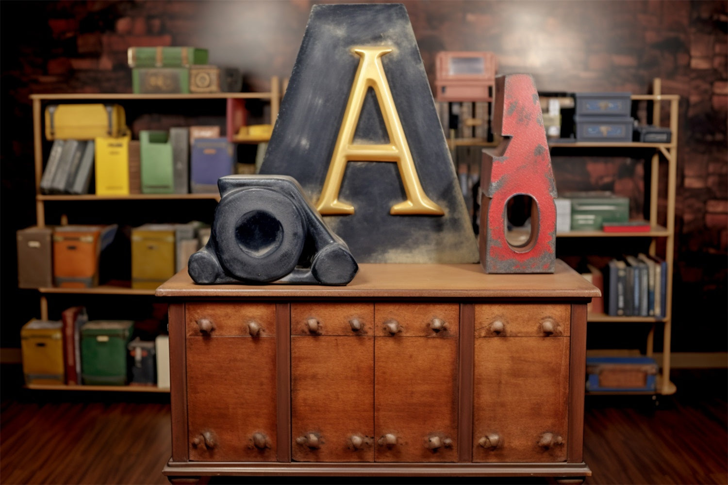 Koffer Alphabet Block Back to School Backdrop RR7-218