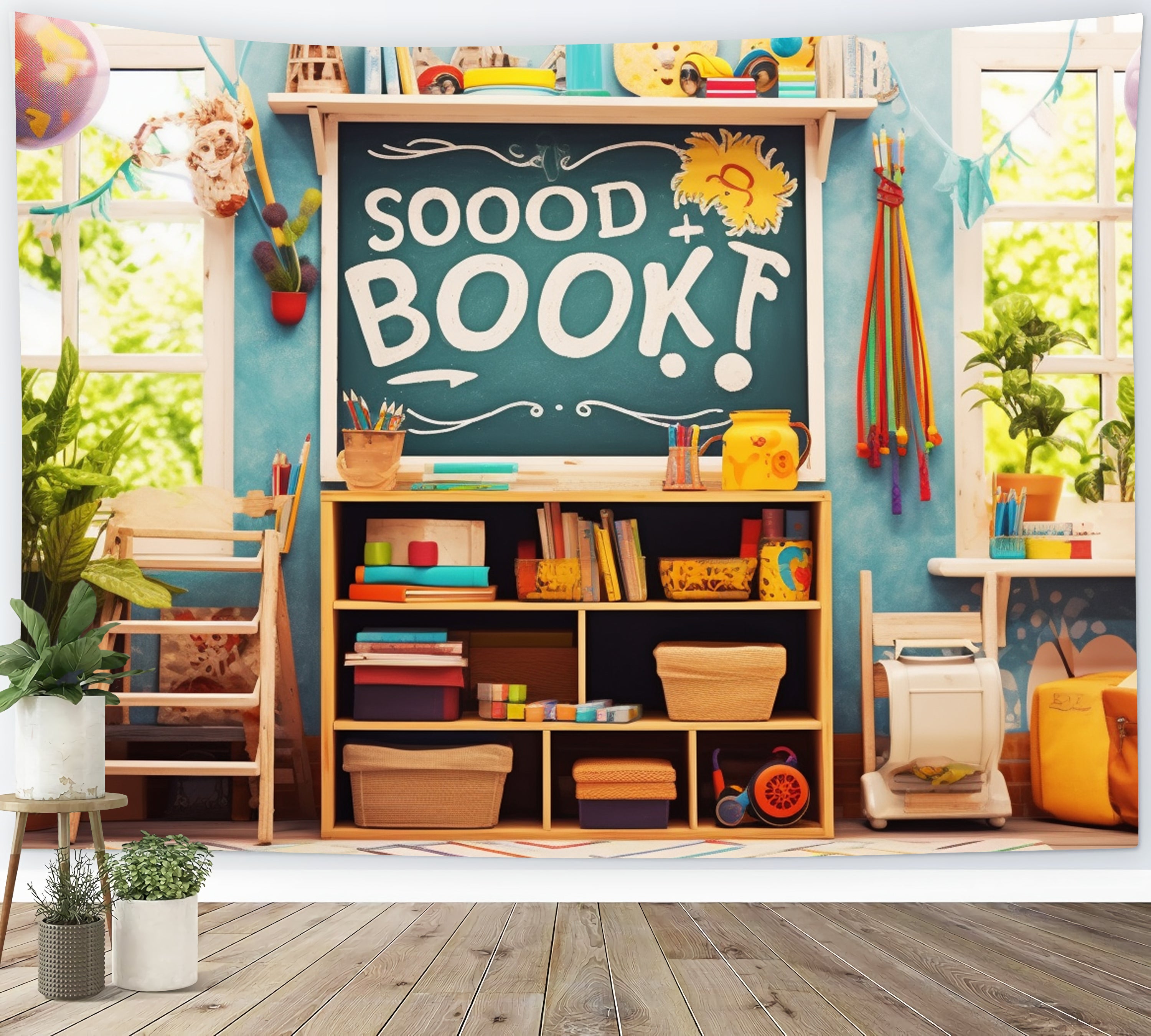 Back to School Spielzimmer Bücher Backdrop RR7-220