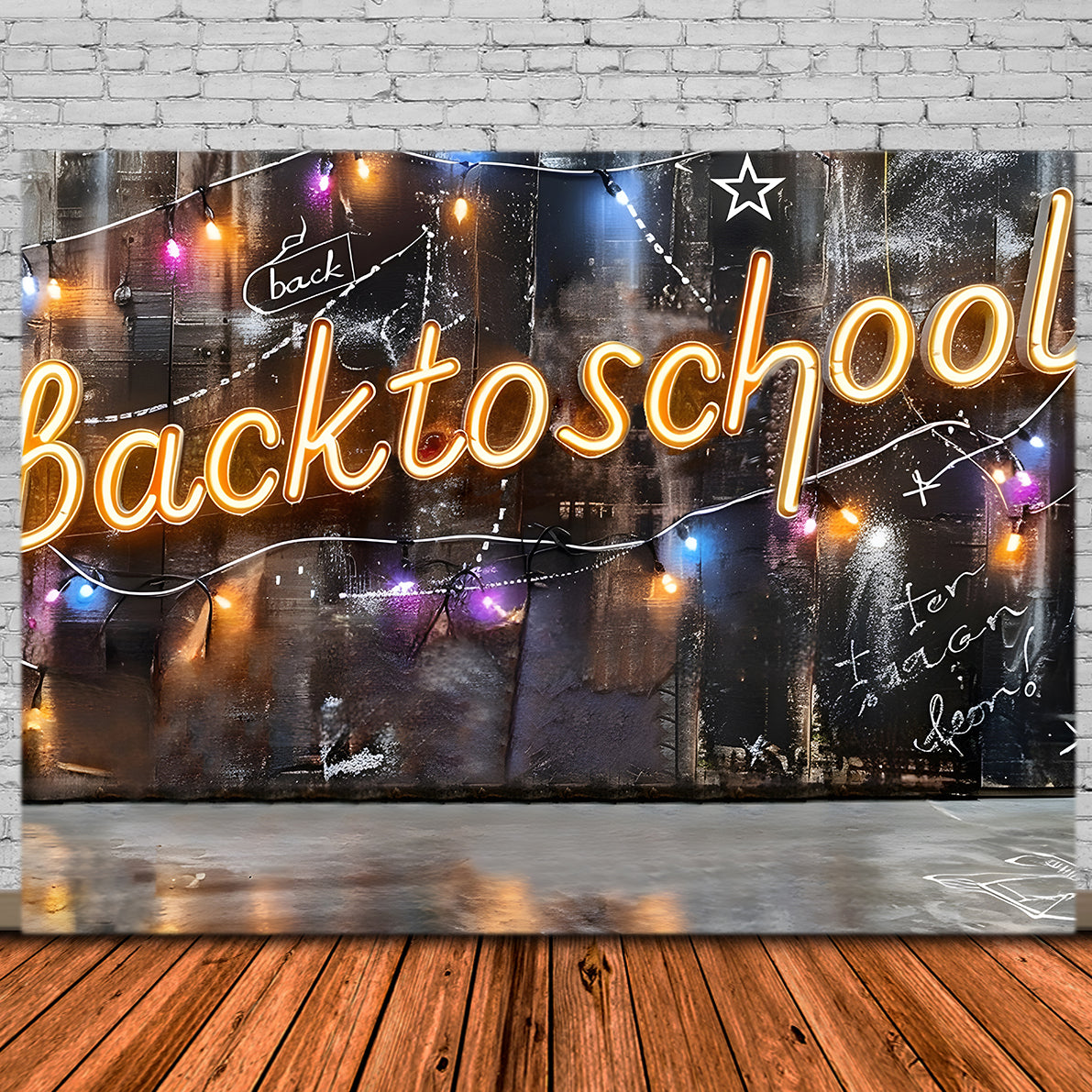 Back to School Glühende Lichterkette Backdrop RR7-221