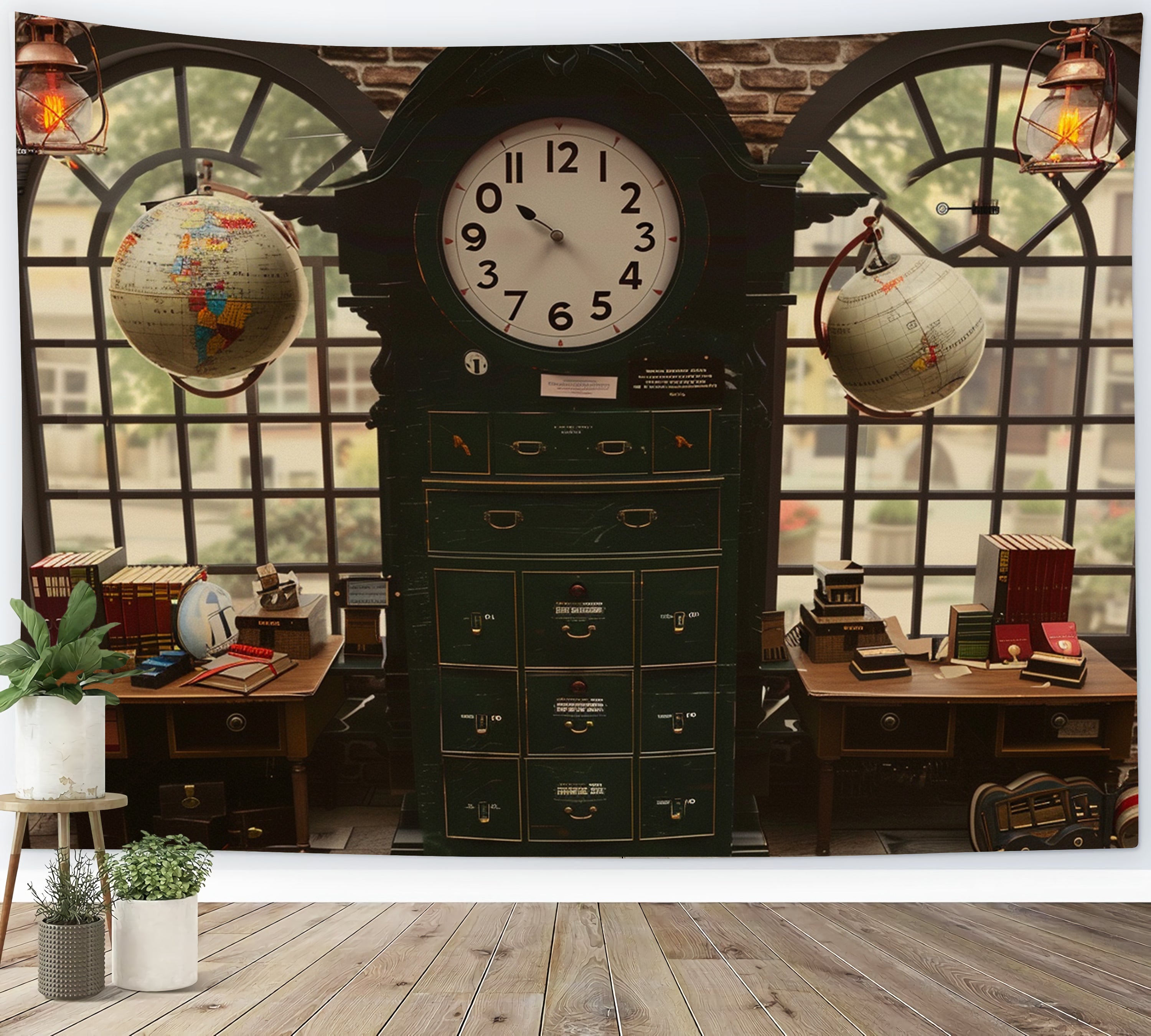 Klassische Uhr Fenster Zurück zur Schule Hintergrund RR7-223