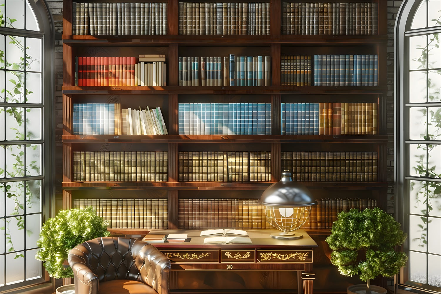 Arbeitszimmer Bücherregal Back to School Fotokulisse RR7-228