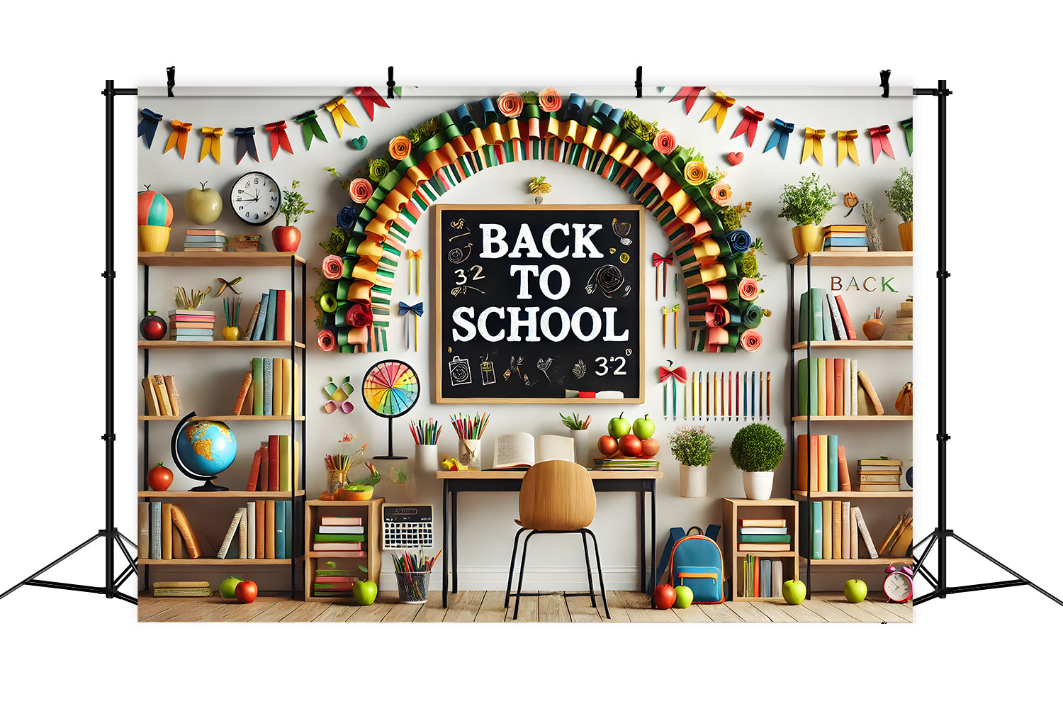 Back to School Dekoriertes Arbeitszimmer Backdrop RR7-237