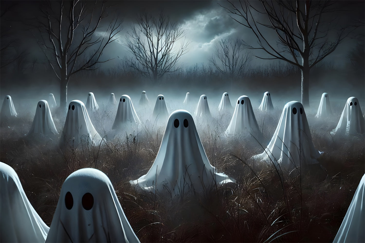 Halloween Gespensterfeld Mitternachtshintergrund RR7-273