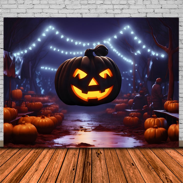 Schwimmende Jack-O'-Lantern-Nachtmarkt-Kulisse RR7-310