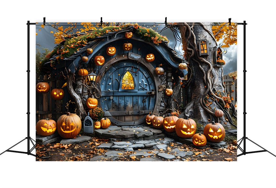 Halloween-Kürbis-Höhle mit verzauberter Tür RR7-321