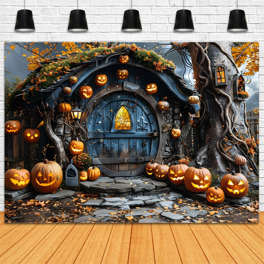 Halloween-Kürbis-Höhle mit verzauberter Tür RR7-321