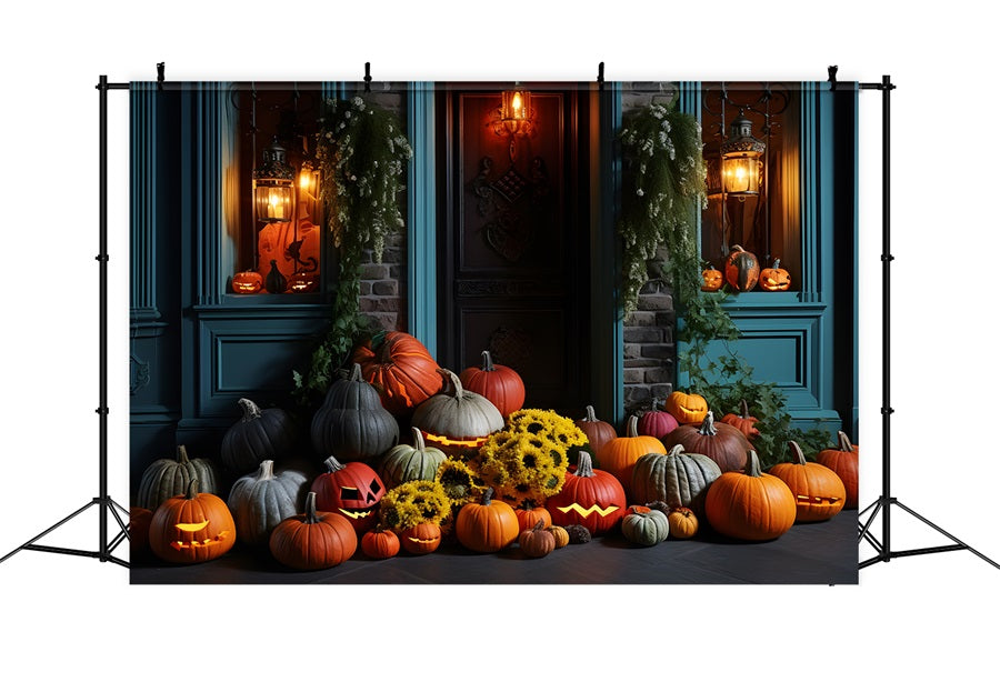 Halloween Laterne und Kürbis Veranda Display Backdrop RR7-338