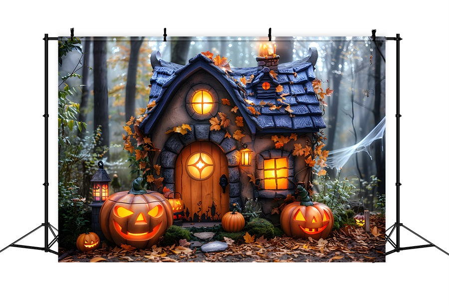 Halloween Verwunschenes Landhaus mit Kürbislaternen RR7-340