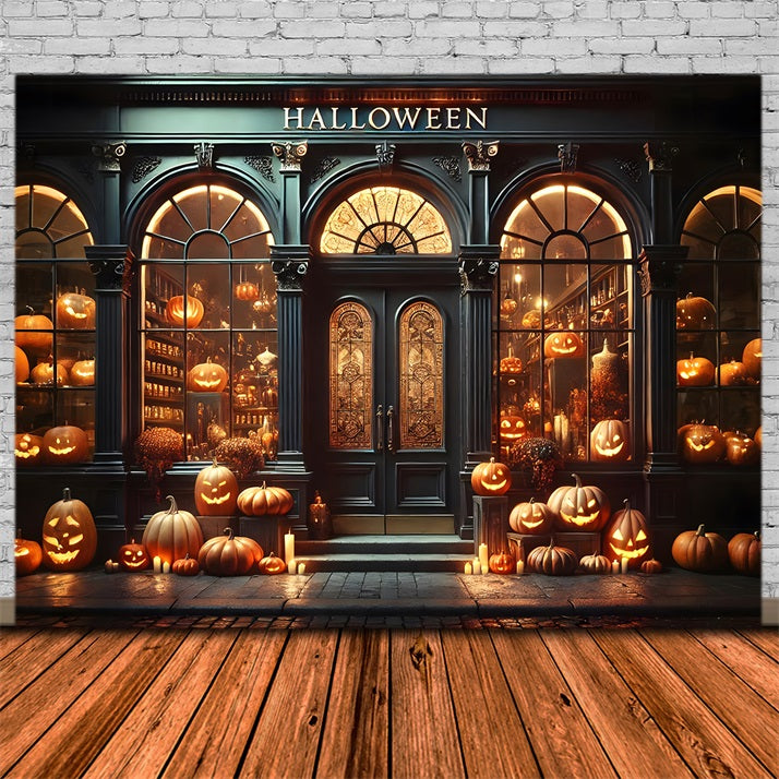Halloween Kürbislaterne Shop Display Hintergrund RR7-356