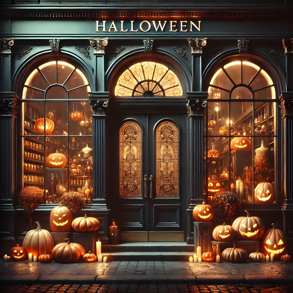 Halloween Kürbislaterne Shop Display Hintergrund RR7-356