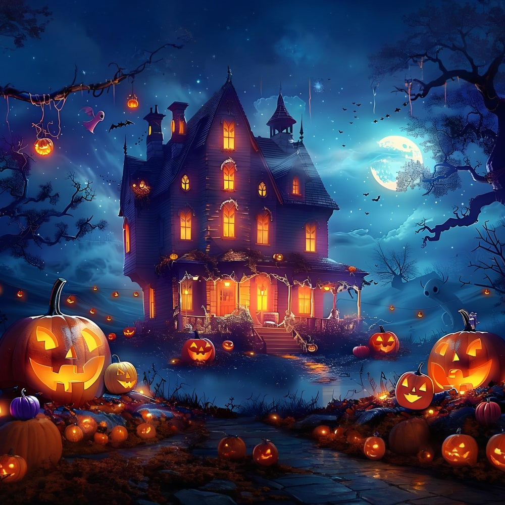 Halloween Haunted House Mondscheinnacht Backdrop RR7-362
