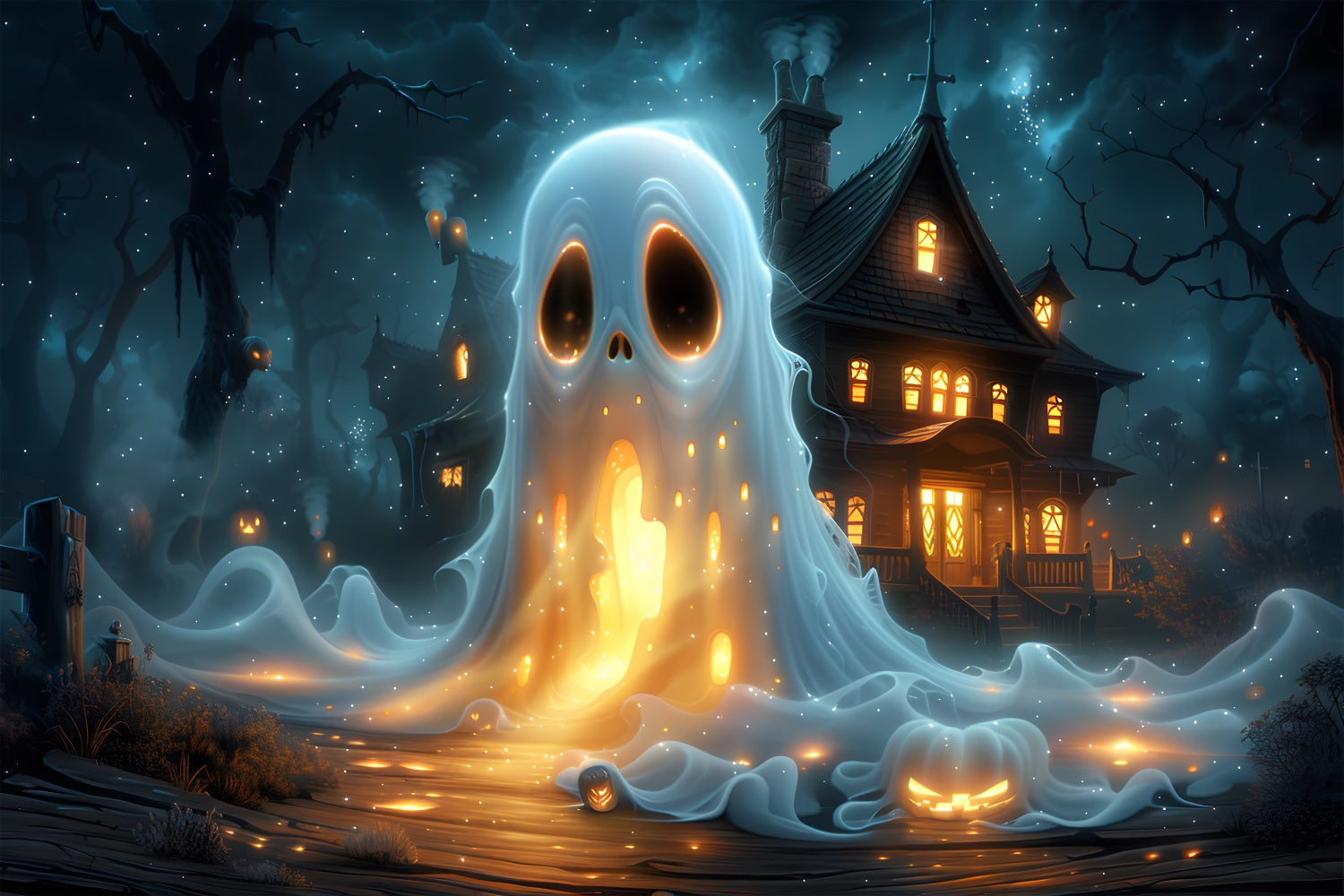 Halloween Gespenstervilla Hintergrund RR7-368