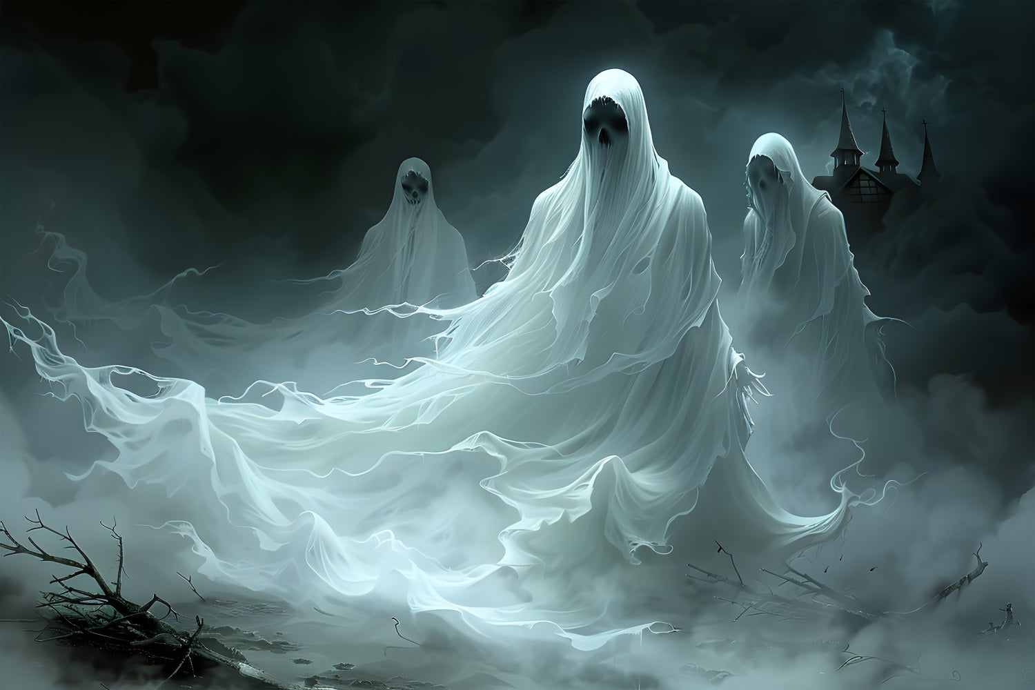 Halloween Gespenstertrio Hintergrund RR7-369