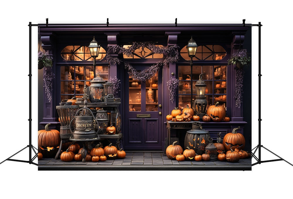 Kürbisse Schaufenster Halloween Backdrop RR7-390
