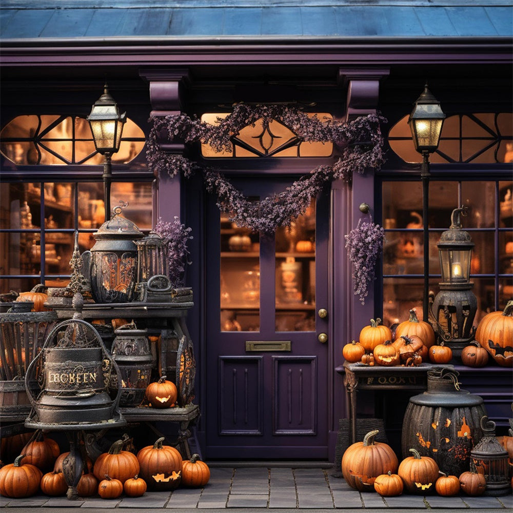 Kürbisse Schaufenster Halloween Backdrop RR7-390