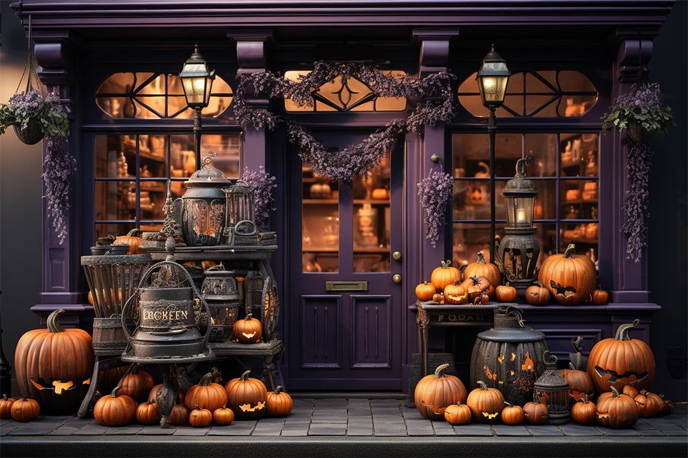 Kürbisse Schaufenster Halloween Backdrop RR7-390