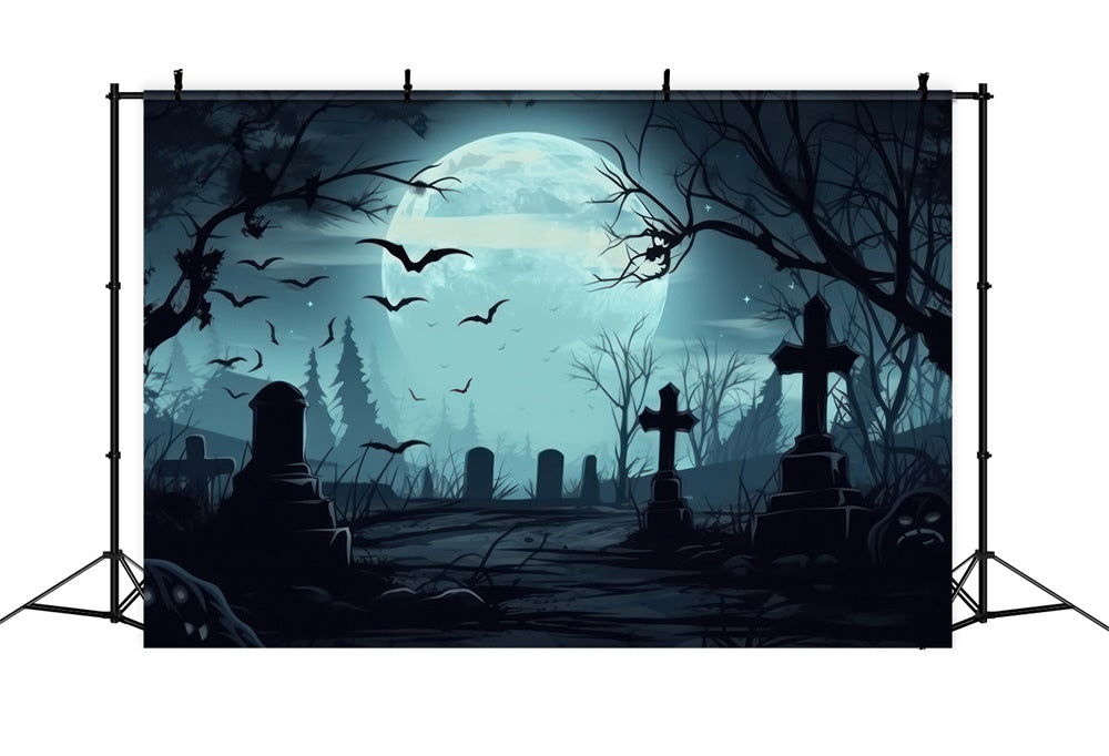 Halloween Gespenstischer Friedhof Fotokulisse RR7-399