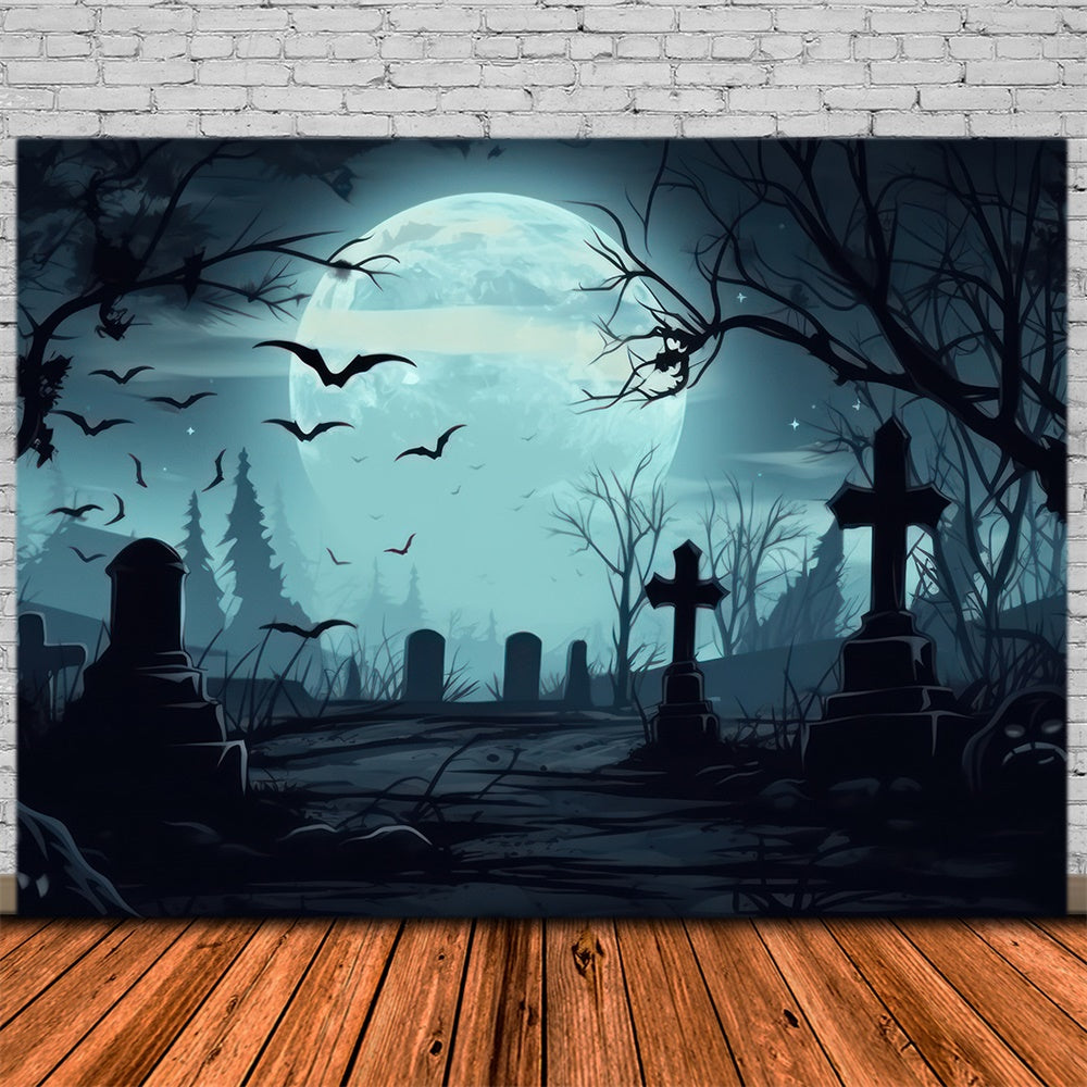 Halloween Gespenstischer Friedhof Fotokulisse RR7-399