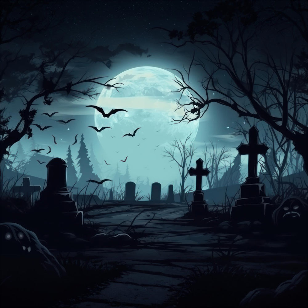 Halloween Gespenstischer Friedhof Fotokulisse RR7-399