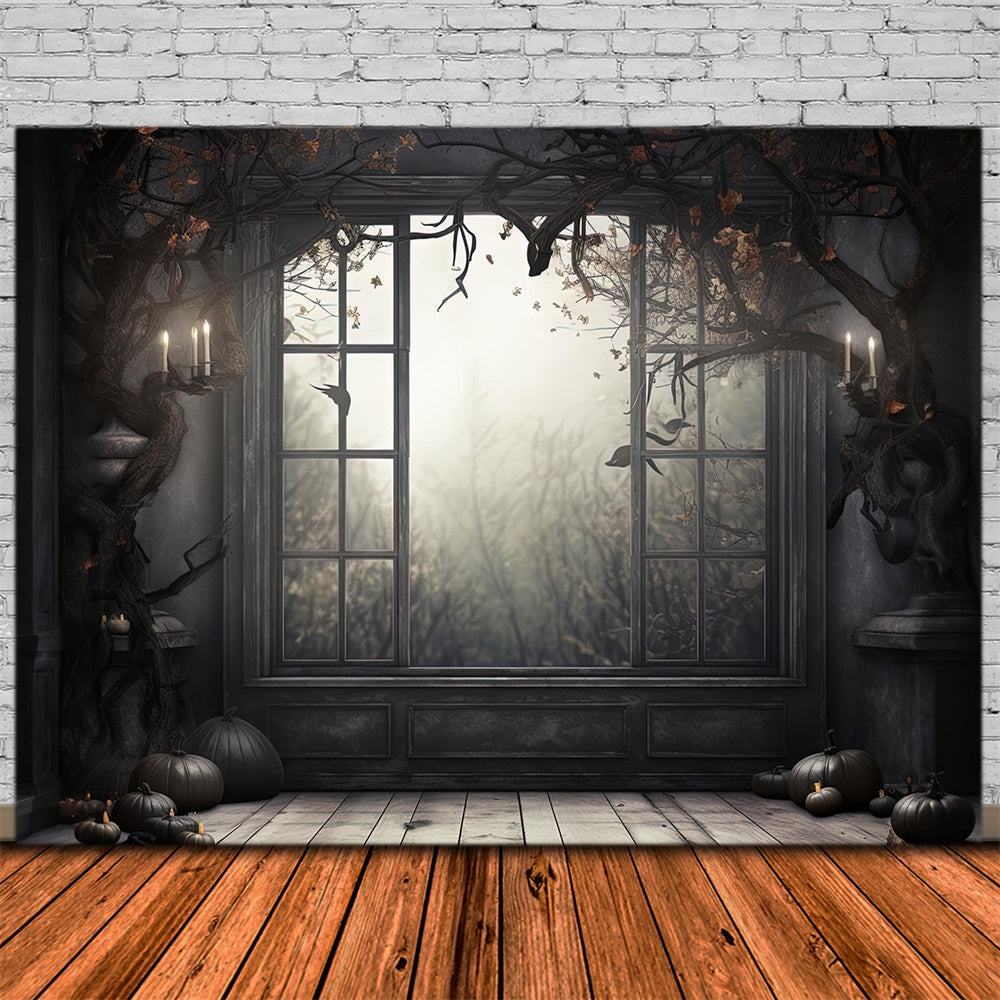 Halloween Gespenstisches Fenster Fotohintergrund RR7-403