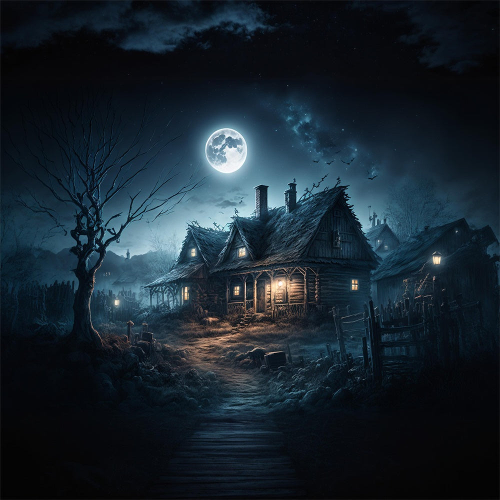 Halloween Spukhaus Mondnacht Backdrop RR7-422