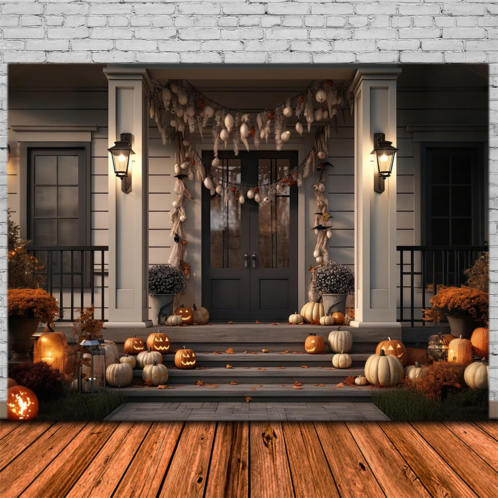 Halloween Gruselnacht Haustür Hintergrund RR7-476