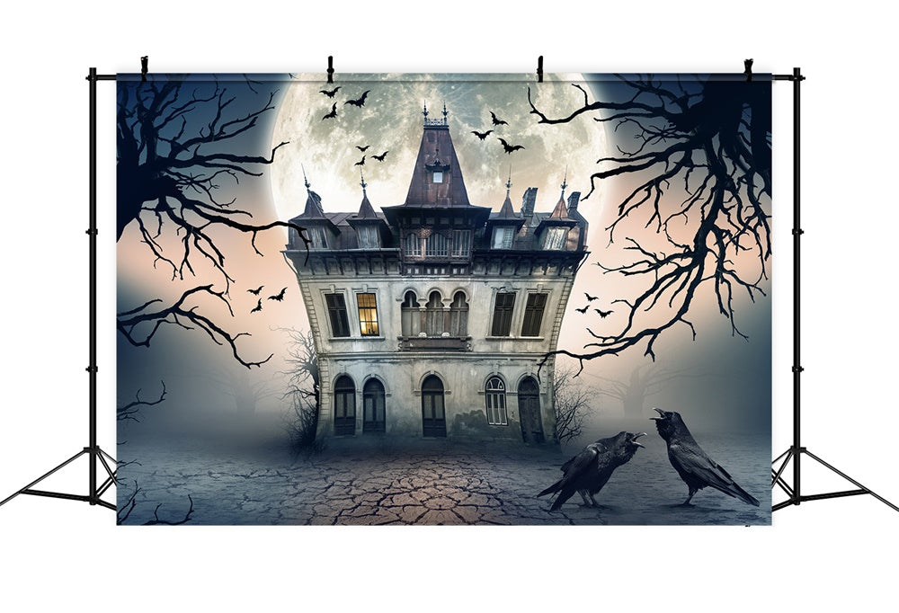Gespensterhaus Halloween Vollmond Hintergrund RR7-493