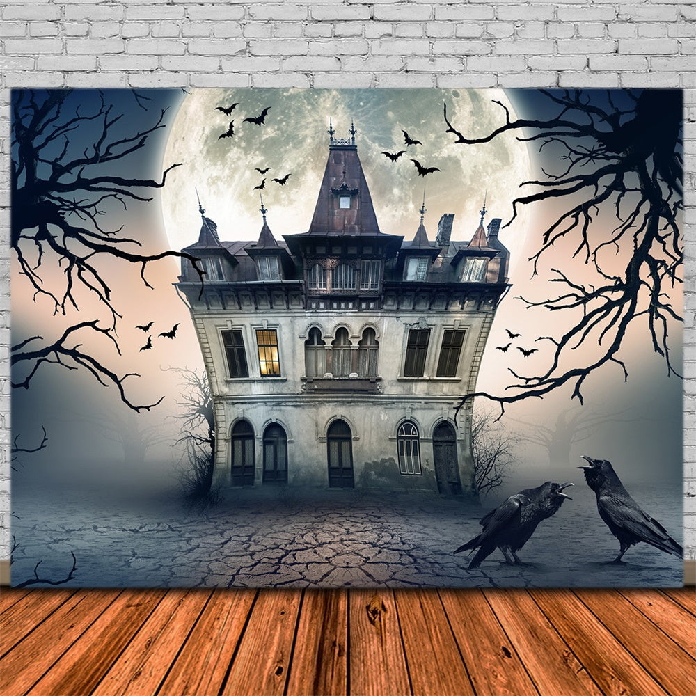 Gespensterhaus Halloween Vollmond Hintergrund RR7-493