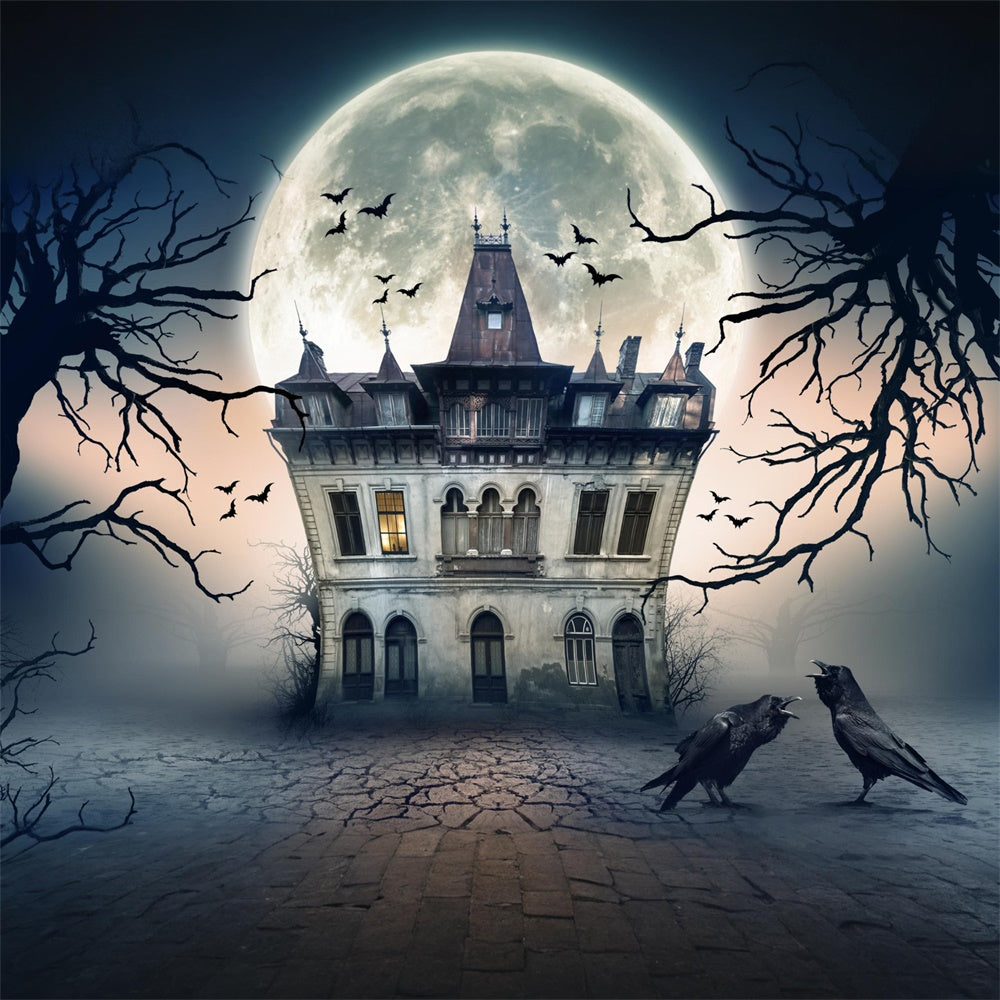 Gespensterhaus Halloween Vollmond Hintergrund RR7-493