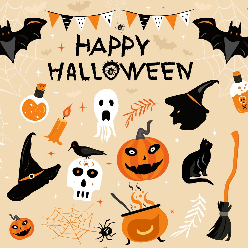 Happy Halloween Gespenster Kürbis Hintergrund RR7-506