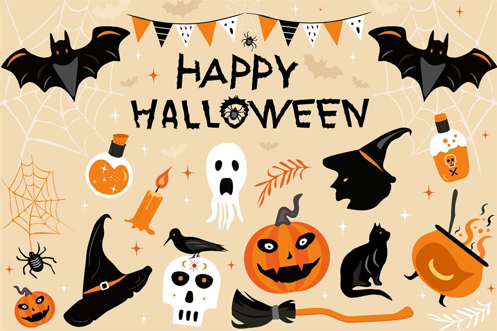Happy Halloween Gespenster Kürbis Hintergrund RR7-506