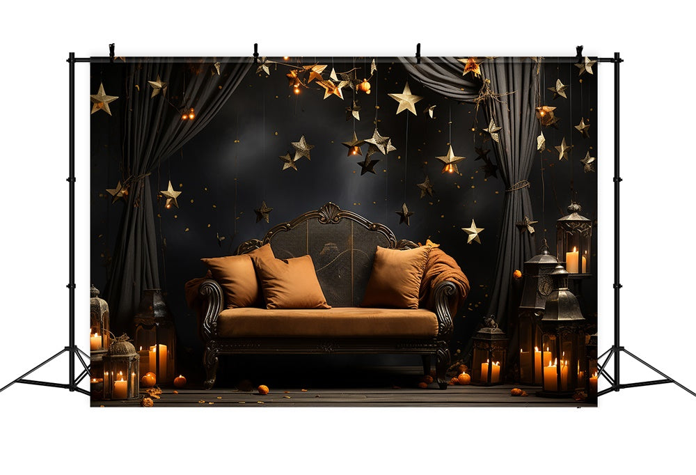 Dunkles Zimmer Sofa Kerzen Halloween Backdrop RR7-511