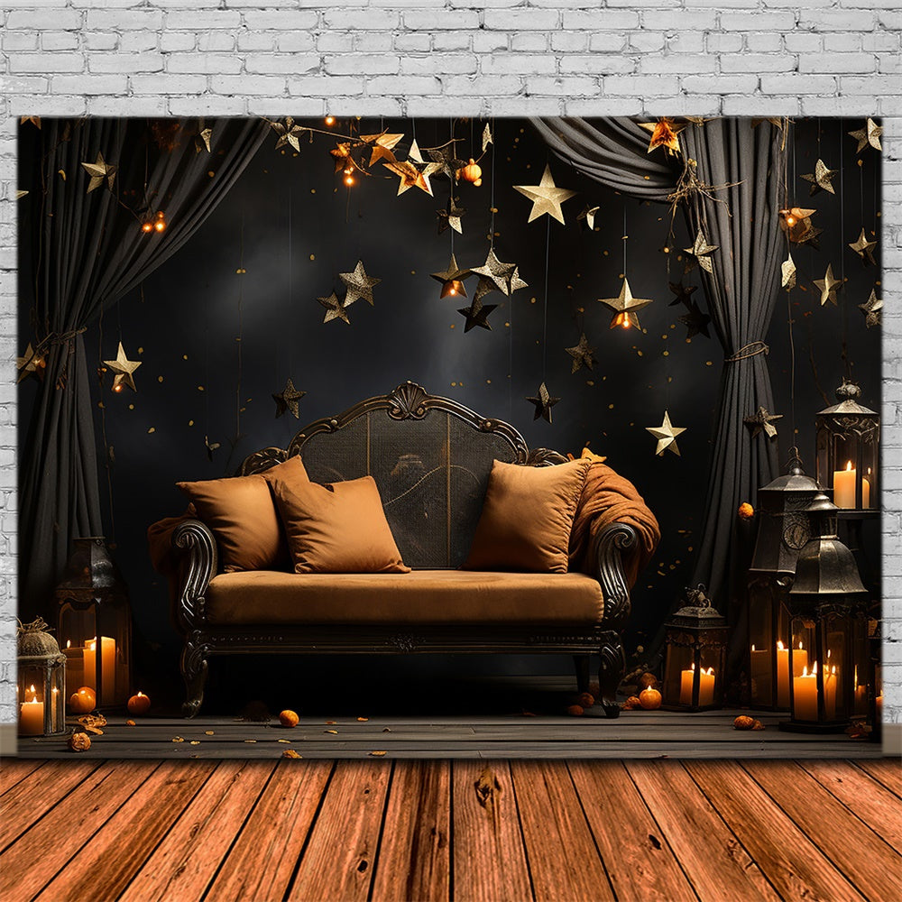 Dunkles Zimmer Sofa Kerzen Halloween Backdrop RR7-511