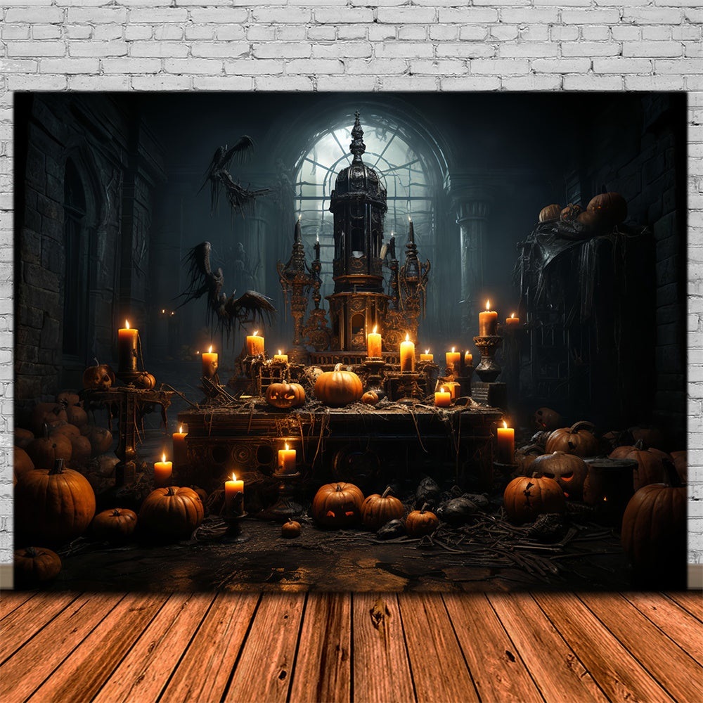 Halloween Dunkelheit Horror Raum Kerzen Hintergrund RR7-514