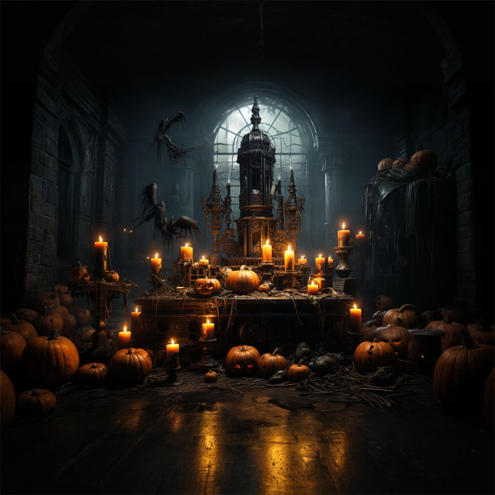 Halloween Dunkelheit Horror Raum Kerzen Hintergrund RR7-514