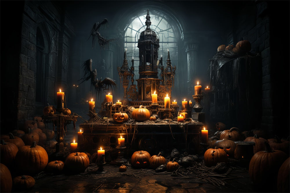 Halloween Dunkelheit Horror Raum Kerzen Hintergrund RR7-514