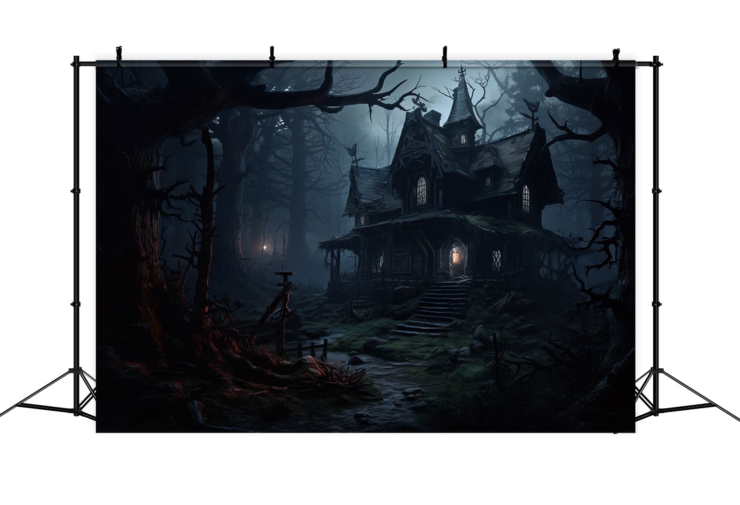 Horror Halloween Wald Spukhaus Kulisse RR7-55
