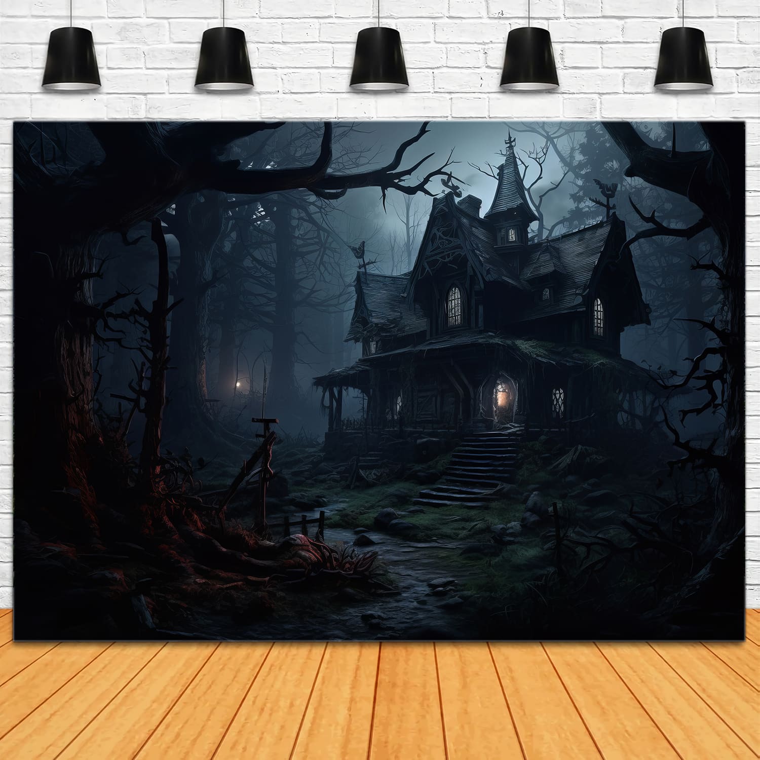 Horror Halloween Wald Spukhaus Kulisse RR7-55